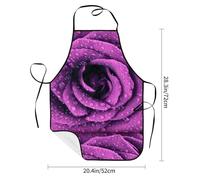 Poadnly Rosa viola stampata, Grembiuli da cucina con tasche, grembiule da cuoco impermeabile regolabile