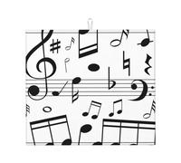 Poadnly Scale di note musicali nere, Tappetini scolapiatti assorbenti, Tappetino scolapiatti per il bancone della cucina 41x46 cm