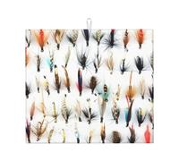 Poadnly Selezione di mosche tradizionali per la pesca alla trota di White Fish, Tappetini scolapiatti assorbenti, Tappetino scolapiatti per il bancone della cucina 41x46 cm