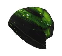 Poadnly Serpente Verde Rettile,Cappello Lavorato a Maglia con Berretto, Passamontagna in Poliestere, Berretto Largo, Cappello da Corsa