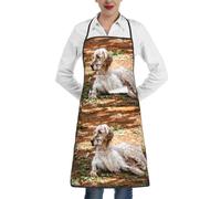 Poadnly Setter inglese Autunno Animali domestici Cani Inglese, Grembiuli da cucina con tasche, grembiule da cuoco impermeabile regolabile