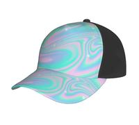 Poadnly Sfondo Astratto olografico in Neon Pastello,Cappellino da Baseball Regolabile, Classico, da papà, da Camionista