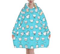 Poadnly Sfondo dei denti,Felpa con cappuccio oversize da donna, felpa con cappuccio, coperta in flanella