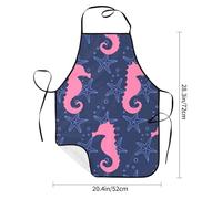 Poadnly Silhouette di cavalluccio marino e stella marina, Grembiuli da cucina con tasche, grembiule da cuoco impermeabile regolabile