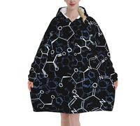 Poadnly Simboli chimici della chimica,Felpa con cappuccio oversize da donna, felpa con cappuccio, coperta in flanella