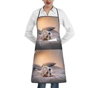 Poadnly Simpatico cagnolino Jack Russell Terrier, Grembiuli da cucina con tasche, grembiule da cuoco impermeabile regolabile