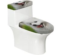 Poadnly Spitz Giapponese, Cane da Compagnia,Set di 2 Copri Coperchio per WC riutilizzabili, Resistenti alla Polvere e agli Schizzi, Ideali per Il Bagno.