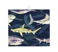 Poadnly Squalo Balena Vita marina, Tappetini scolapiatti assorbenti, Tappetino scolapiatti per il bancone della cucina 41x46 cm