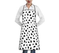 Poadnly Stampa animale dalmata pittorica, Grembiuli da cucina con tasche, grembiule da cuoco impermeabile regolabile