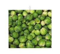 Poadnly Stampa di cavoletti di Bruxelles verdi, Tappetini scolapiatti assorbenti, Tappetino scolapiatti per il bancone della cucina 41x46 cm