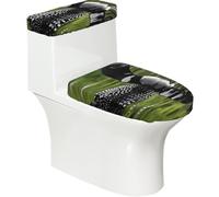 Poadnly Stampa di Uccello Naturale del Cigno Selvatico,Set di 2 Copri Coperchio per WC riutilizzabili, Resistenti alla Polvere e agli Schizzi, Ideali per Il Bagno.