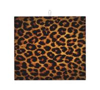 Poadnly Stampa leopardata scura, Tappetini scolapiatti assorbenti, Tappetino scolapiatti per il bancone della cucina 41x46 cm