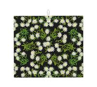 Poadnly Stella alpina alpina svizzera floreale, Tappetini scolapiatti assorbenti, Tappetino scolapiatti per il bancone della cucina 41x46 cm