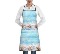 Poadnly Stelle marine sul sale marino, Grembiuli da cucina con tasche, grembiule da cuoco impermeabile regolabile