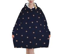 Poadnly Stelle scintillanti rosa blu scuro e oro rosa,Felpa con cappuccio oversize da donna, felpa con cappuccio, coperta in flanella