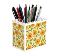 Poadnly Storie di girasoli freschi stampate, Portapenne e portamatite per ufficio, casa e scuola, organizer compatto da scrivania per articoli di cancelleria.