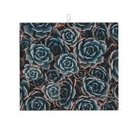 Poadnly Succulente fresche stampate, Tappetini scolapiatti assorbenti, Tappetino scolapiatti per il bancone della cucina 41x46 cm