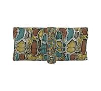 Poadnly Texture colorata della pelle di serpente, Custodia morbida per occhiali, custodia portatile per occhiali, custodia antigraffio per occhiali