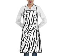 Poadnly Texture della tigre del Bengala, Grembiuli da cucina con tasche, grembiule da cuoco impermeabile regolabile