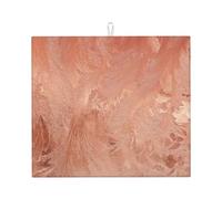Poadnly Trama in rame oro rosa metallizzato, Tappetini scolapiatti assorbenti, Tappetino scolapiatti per il bancone della cucina 41x46 cm