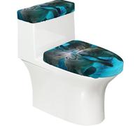 Poadnly Un Adorabile Bacio tra Amanti dei lamantini,Set di 2 Copri Coperchio per WC riutilizzabili, Resistenti alla Polvere e agli Schizzi, Ideali per Il Bagno.