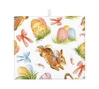 Poadnly Uovo di coniglio pasquale acquerello, Tappetini scolapiatti assorbenti, Tappetino scolapiatti per il bancone della cucina 41x46 cm