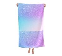 Poadnly Viola Rosa Glitter Ombre Blu Gradiente, Telo mare ad asciugatura rapida 80 x 130 cm Asciugamano da bagno ultra morbido Ideale per bagno, hotel