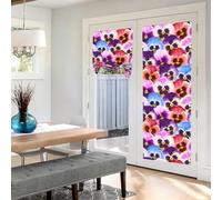 Poadnly Viole del pensiero, 1 pannello di tende oscuranti autoadesive in stile francese per camera da letto e cucina, 66 x 175 cm