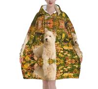 Poadnly Westie Autumn West Highland White Terrier Cani,Felpa con cappuccio oversize da donna, felpa con cappuccio, coperta in flanella