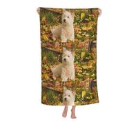 Poadnly Westie Autumn West Highland White Terrier Cani, Telo mare ad asciugatura rapida 80 x 130 cm Asciugamano da bagno ultra morbido Ideale per bagno, hotel