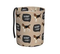 Poadnly Woof Beagle,Cestino per auto, cestino per rifiuti da appendere, resistente all'acqua, ideale per campeggio e viaggi.