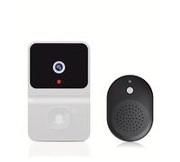 POAHNCU Campanello video intelligente, Campanello wireless impermeabile, Wi-Fi, video HD, telecamera intelligente, for esterni, visione notturna, 720p per casa intelligente, casa, ufficio(Black)