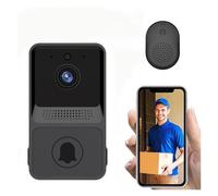 POAHNCU Campanello video intelligente, Videocitofono domestico intelligente, alta risoluzione, visione notturna, monitoraggio in tempo reale per casa intelligente, casa, ufficio(Black)
