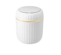 POAHNCU Cestino, Mini pattumiera da tavolo 2 pezzi con coperchio, per rifiuti, organizer per camera letto, scrivania, scatola di immagazzinaggio in plastica, forniture per la casa per il Bagno(White)