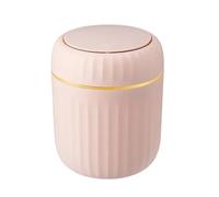 POAHNCU Cestino, Mini pattumiera da tavolo 2 pezzi con coperchio, per rifiuti, organizer per camera letto, scrivania, scatola di immagazzinaggio in plastica, forniture per la casa per il Bagno(Pink)