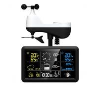 POAHNCU Pluviometro, Termoigrometro con Sveglia Automatica per Stazione Meteorologica Wireless(Black)