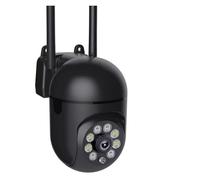 POAHNCU Telecamera per esterni, Telecamera di sorveglianza di sicurezza con rotazione a 360°, batteria solare, rilevamento umanoide wireless for esterni,Visione notturna a colori