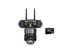 POAHNCU Telecamera Wi-Fi, Telecamera Con Tre Lenti, Tre Schermi, Monitor Con Zoom, Protezione For Visione Notturna, Videosorveglianza,per vialetto del giardino(4G 128G Card)