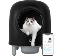 POAHNCU Toilette per gatti, Lettiera Automatica Per Gatti, Wi-Fi Abilitato Con Monitoraggio Intelligente 'app: Igiene E Comfort Per Il Tuo Amico Felino,per più gatti(Black-WIFI)