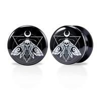 POBAISITER 1 Paia Acrilico Solido Vite Su Tappi Orecchio Tunnel Gatto 6mm-25mm Barella Graffiti Modello Pittura Colore Per Le Donne Per Gli Uomini Body Piercing Gioielli, 10mm(00g), Acrilico, arenaria