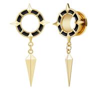 POBAISITER 2 orecchini pendenti a forma di bussola a forma di stella, stile punk, scuri e unici, a vite, da 2 g a 2,5 cm, per uomini e donne, 8mm(0g), Acciaio inossidabile, Arenaria