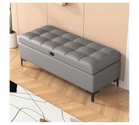 Pobbycrafm Scarpiera Ingresso con Seduta, Storage Bench for End of Bed Upholstered Entrance Shoe Bench Wood Frame per Bedroom Living Room Hallway Dressing Grey 60x40x40cm