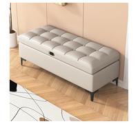 Pobbycrafm Scarpiera Ingresso con Seduta, Storage Bench for End of Bed Upholstered Entrance Shoe Bench Wood Frame per Bedroom Living Room Hallway Dressing Offwhite 150x40x40cm