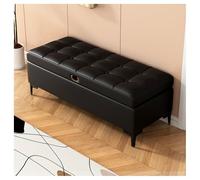 Pobbycrafm Scarpiera Ingresso con Seduta, Storage Bench for End of Bed Upholstered Entrance Shoe Bench Wood Frame per Bedroom Living Room Hallway Dressing Black 150x40x40cm