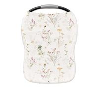 Pobi Baby Premium Multi-Use Cover - Nursing Cover, Baby Car Seat Covers, Shopping Cart, High Chair, and Breastfeeding Cover - Ultra-Soft, Stretchy, Floral Scarf for Baby and Mom (Wildflower)