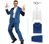 Poboola Austin Powers - Costume da uomo in stile Gigolo, da discoteca, divertente, anni '60, per Halloween e cosplay