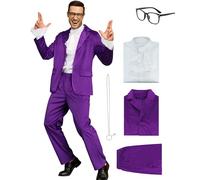 Poboola Austin Powers - Costume da uomo in stile Gigolo, da discoteca, divertente, anni '60, per Halloween e cosplay