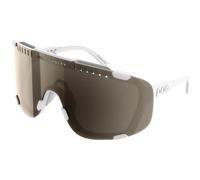 Occhiali POC Devour bianco lente Clarity Trail Light argento
