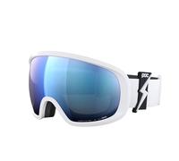 Maschera POC Fovea Mid bianco nero con lente Clarity Highly Intense Partly Sunny Blue