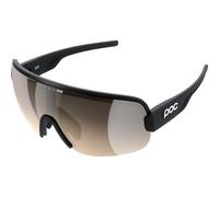 POC Occhiali da sole Aim - Occhiali sportivi per ciclisti con il massimo comfort e la migliore visibilità, Uranium Black/Clarity Trail/Partly Sunny Silver, Taglia unica